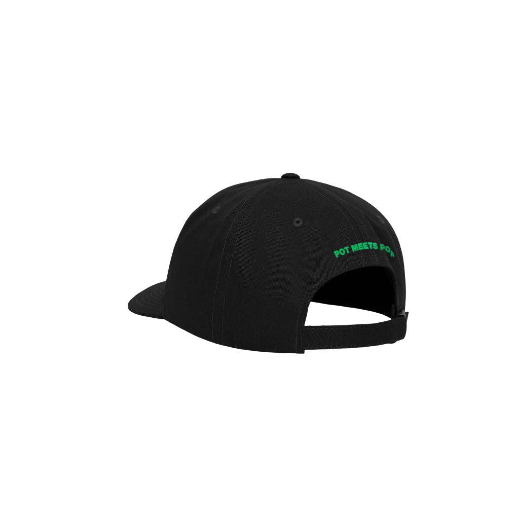 Pot Meets Pop Topi - Modern Day Hippie Dad Cap Black Fw25 - Cap