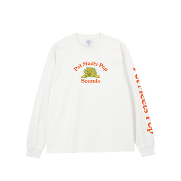 Pot Meets Pop Kaos Lengan Panjang - Soundsystem Tee Ls White Fw25 - Longsleeve