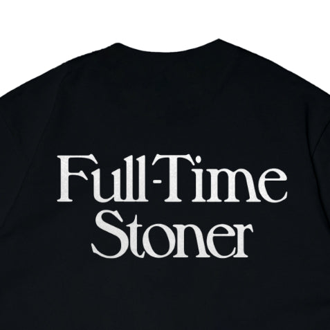 Pot Meets Pop Kaos Lengan Pendek - Full Time Stoner Tee Black Fw25 - T'shirt