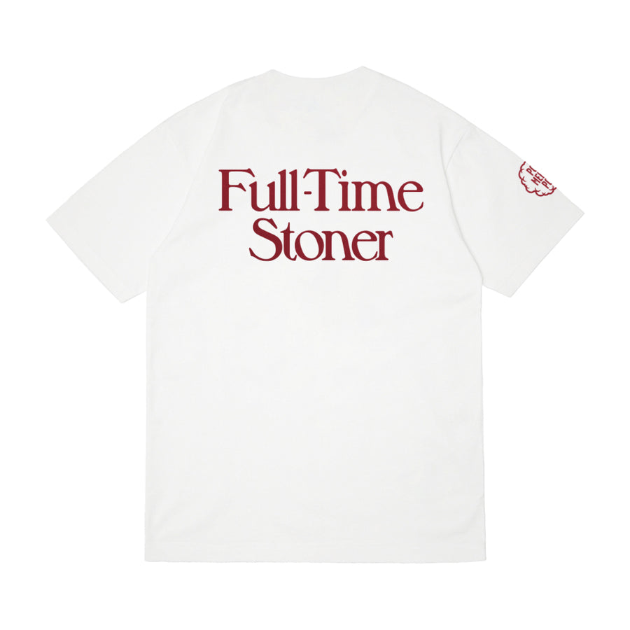 Pot Meets Pop Kaos Lengan Pendek - Full Time Stoner Tee White Fw25 - T'shirt