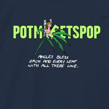 Pot Meets Pop Kaos Lengan Panjang - Leaf Logo tee Ls Navy Fw25 - Longsleeve