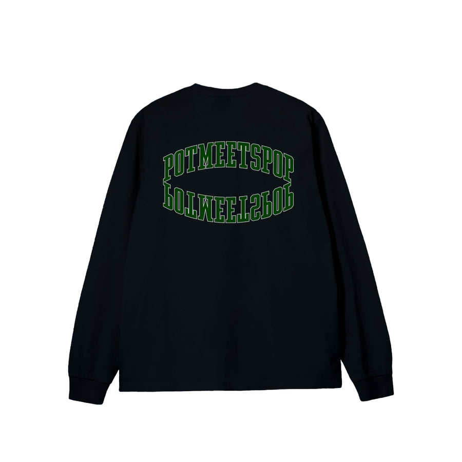 Pot Meets Pop Kaos Lengan Panjang - Arch Tee Ls Black Fw25 - Longsleeve