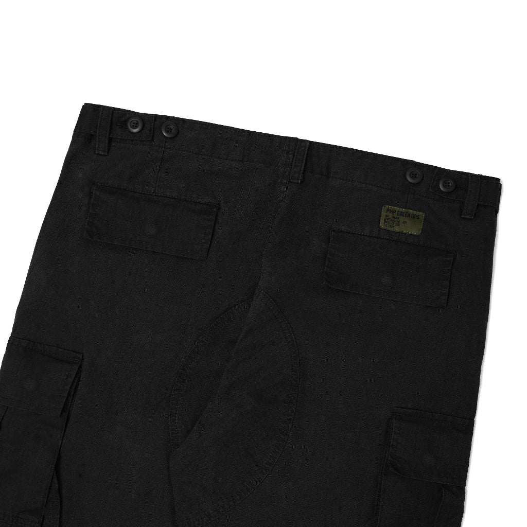 Pot Meets Pop Cargo Panjang - Chronic Cargo Pants Washed Black fw25 - Cargo Pants