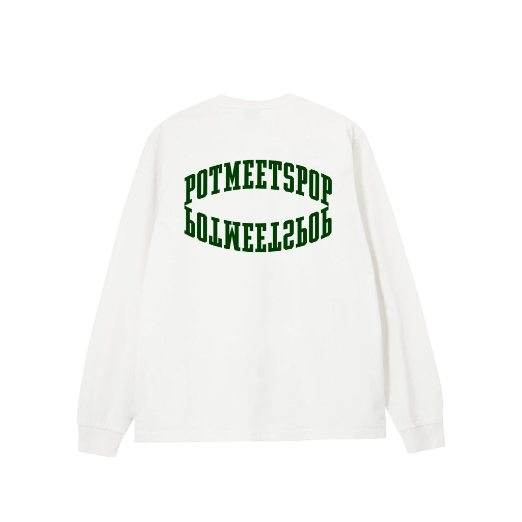 Pot Meets Pop Kaos Lengan Panjang - Arch Tee Ls White Fw25 - Longsleeve