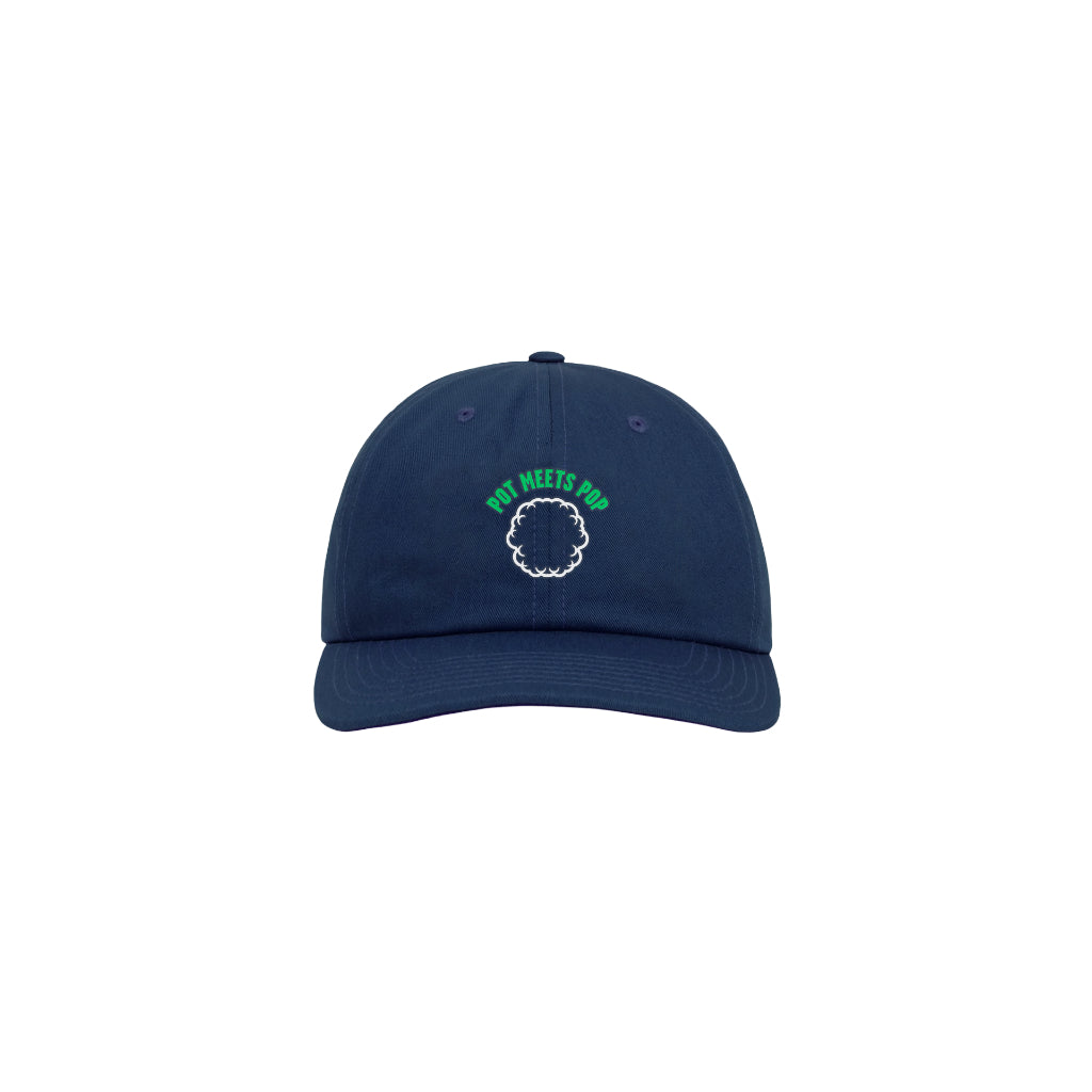 Pot Meets Pop Topi - Smoke Logo Dad Navy Cap Fw25 - Cap