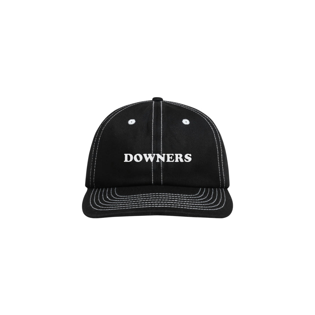 Pot Meets Pop Topi - Downers 6 Panel Black Fw25 - Cap